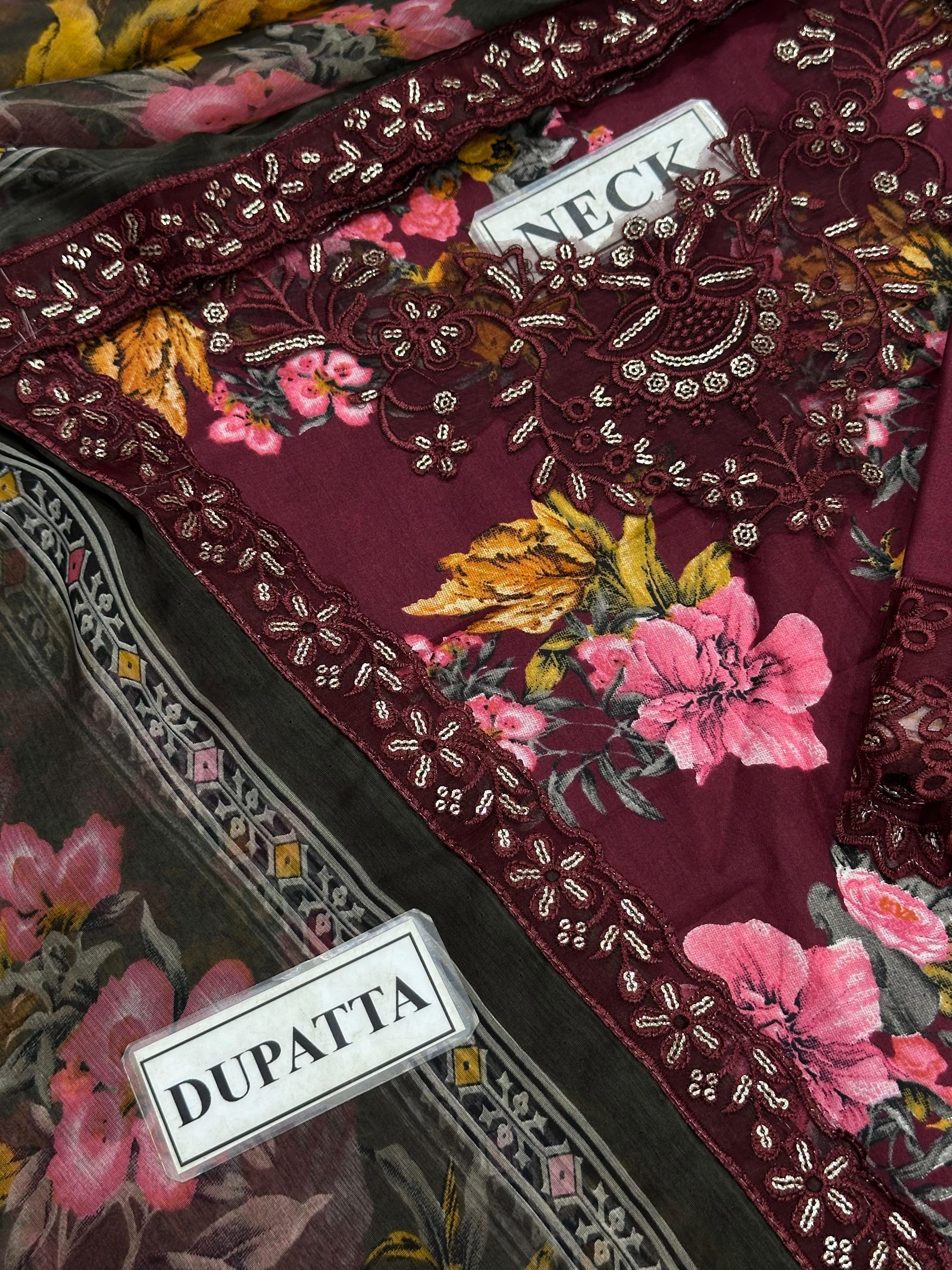 IZNIK EMBROIDERED LAWN - 3 PC UNSTITCHED