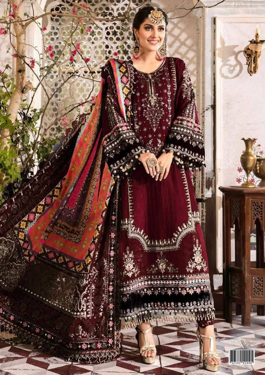 MARIA B LUXURY WEDDING EMBROIDERED CHIFFON - 3 PC UNSTITCHED