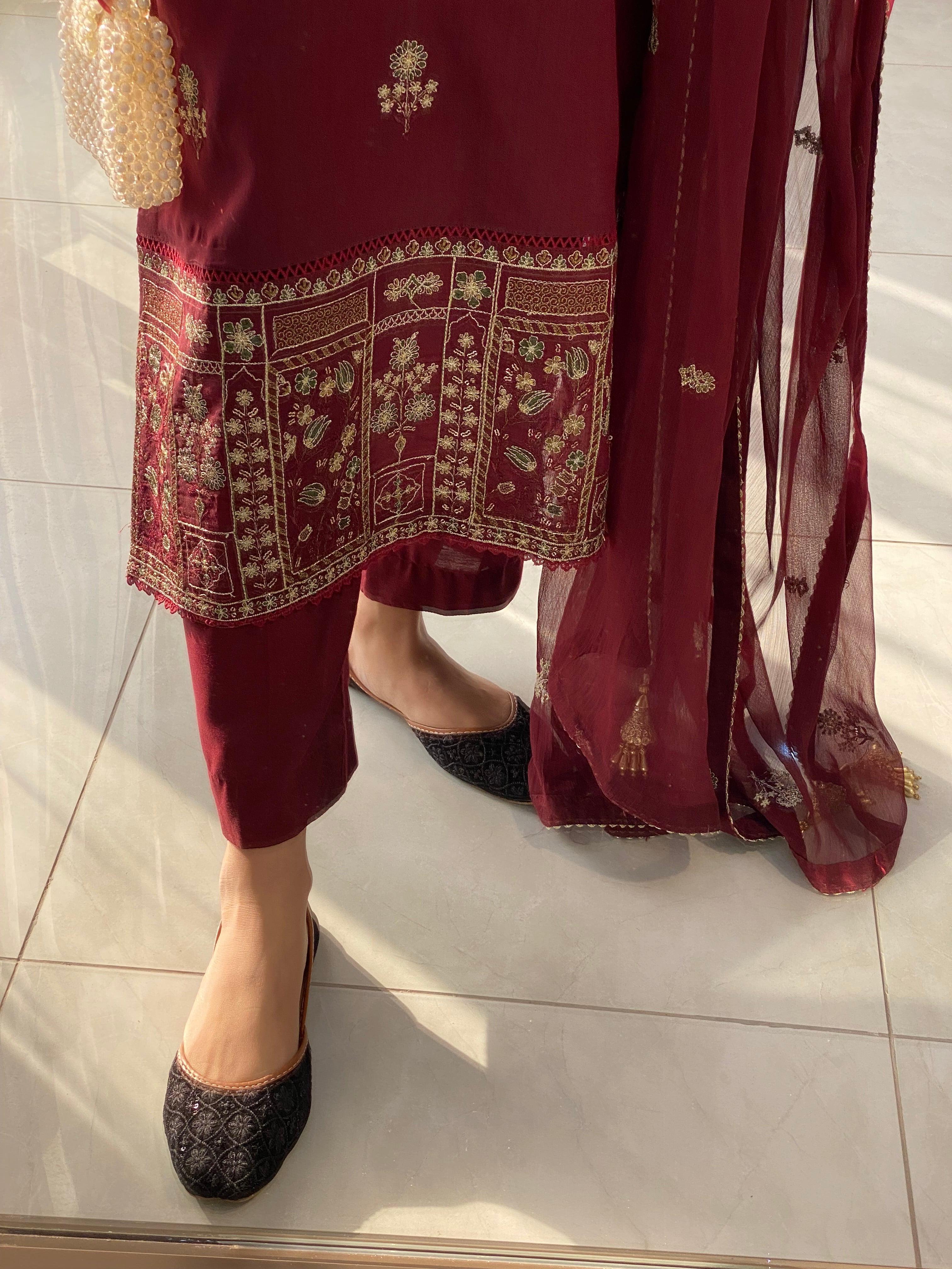 HOORAIN’S PRET EMBROIDERED COTTON SILK - 3 PC STITCHED