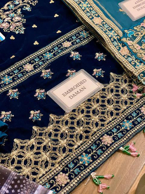 EMAAN ADEEL LUXURY EMBROIDERED VELVET - 3 PC UNSTITCHED