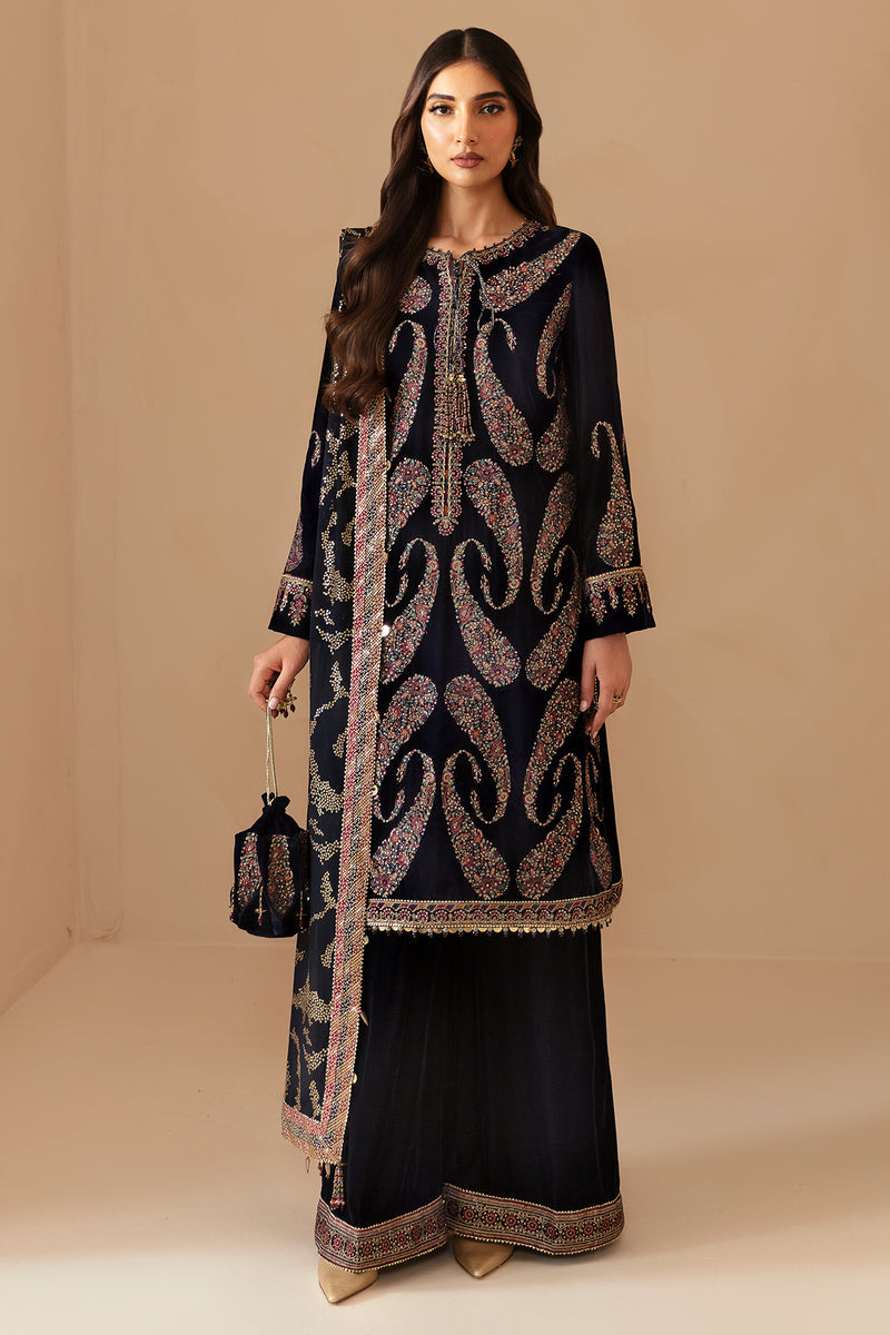 JAZMIN LUXURY EMBROIDERED VELVET - 3 PC UNSTITCHED