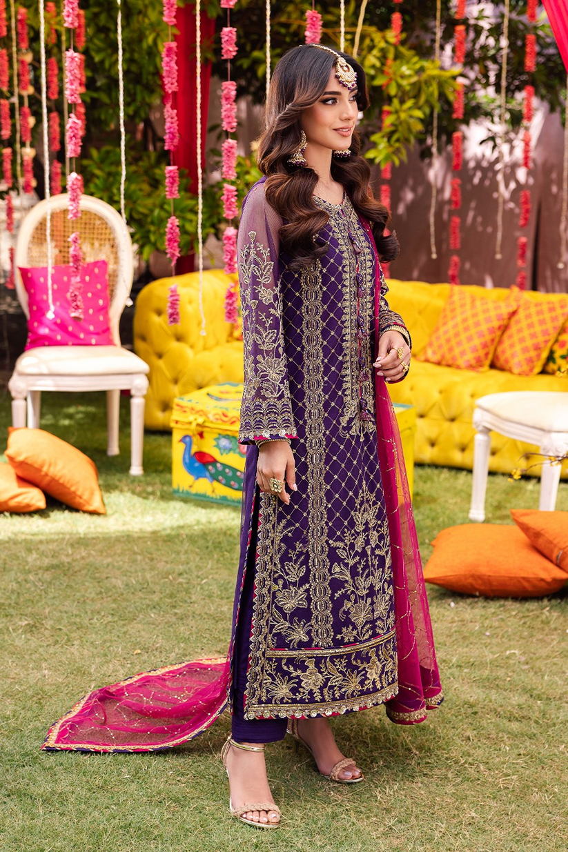 ASIM JOFA LUXURY EMBROIDERED SEMI PURE CHIFFON - 3 PC UNSTITCHED