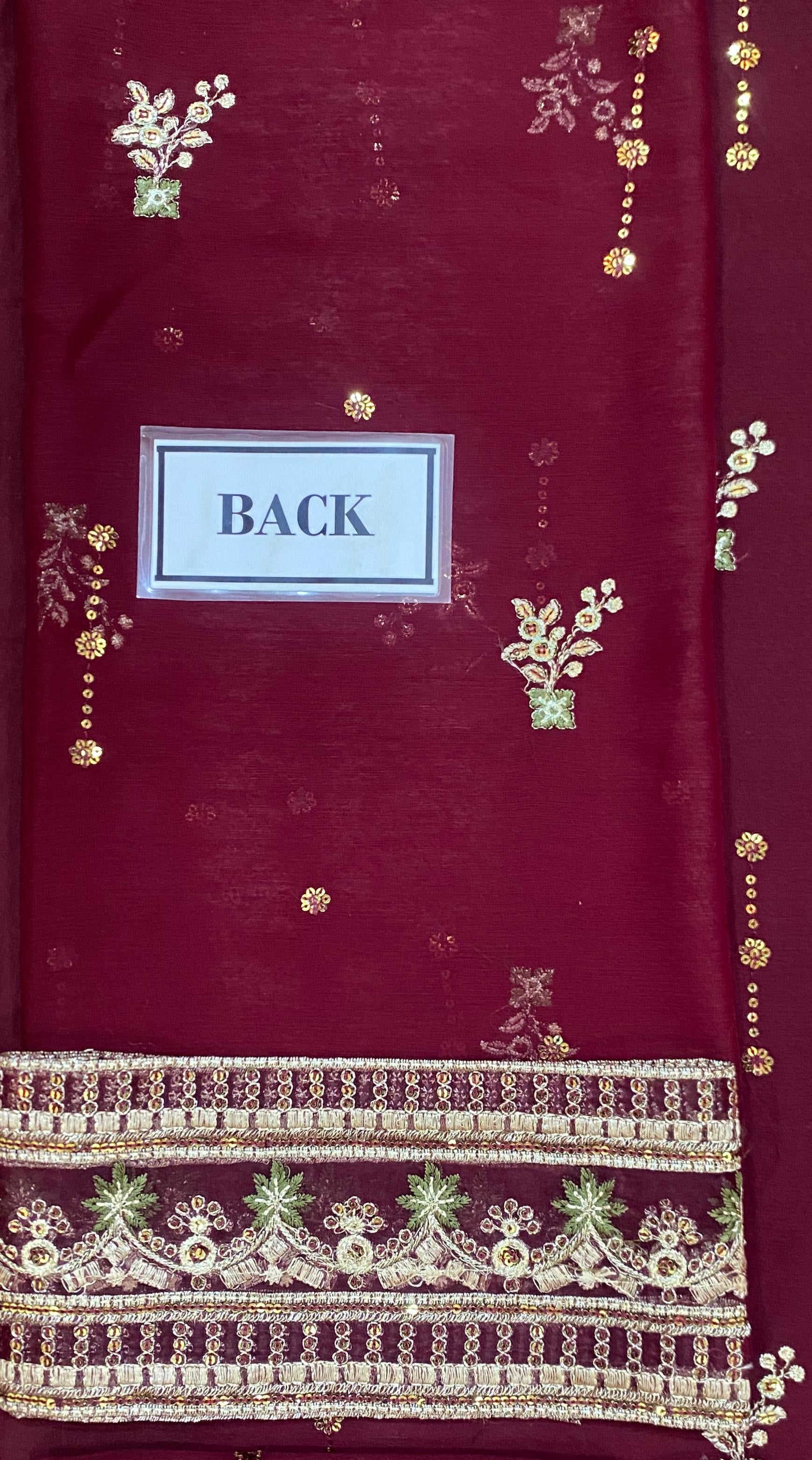 ASIM JOFA LUXURY WEDDING EMBROIDERED CHIFFON - 3 PC UNSTITCHED