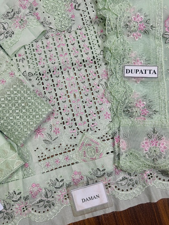 AKBAR ASLAM LUXURY EMBROIDERED CHIKANKARI LAWN - 3 PC UNSTITCHED