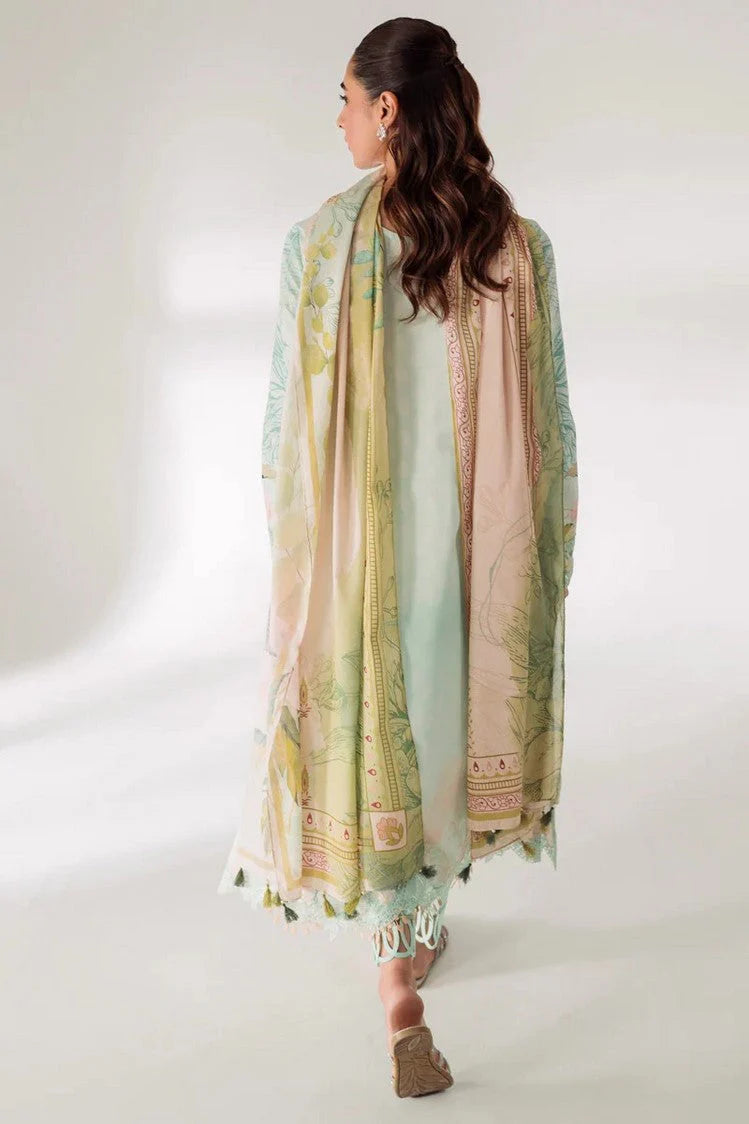 QALAMKAR EMBROIDERED PRINTED LAWN - 3 PC UNSTITCHED