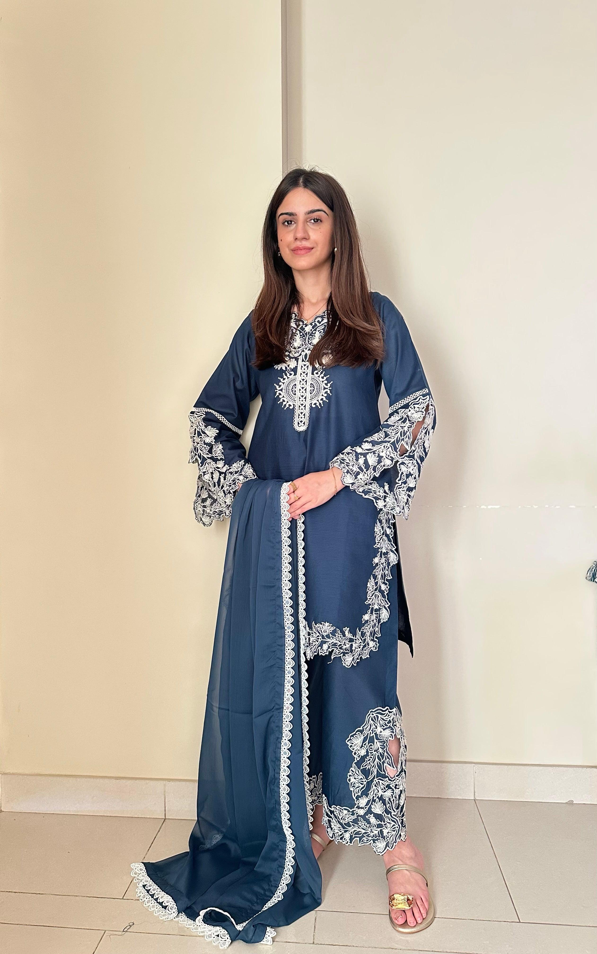 HOORAIN’S PRET EMBROIDERED CUTWORK LAWN - 3 PC UNSTITCHED