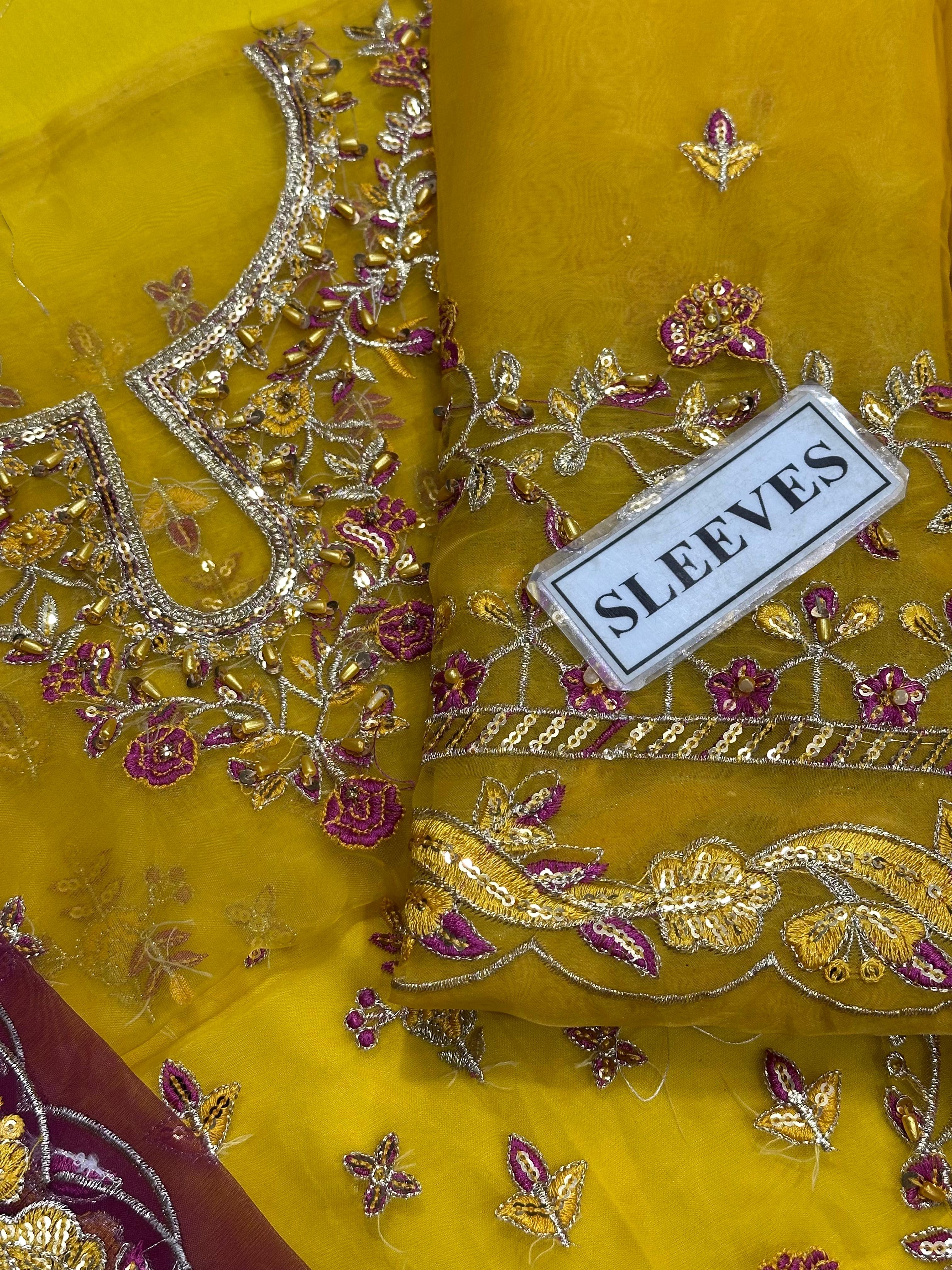 ASIM JOFA EMBROIDERED ORGANZA - 3 PC UNSTITCHED