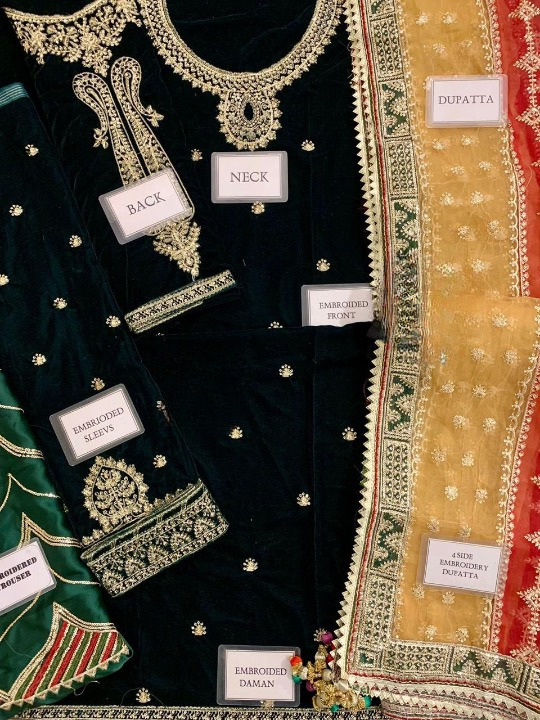 JAZMIN EMBROIDERED VELVET - 3 PC UNSTITCHED