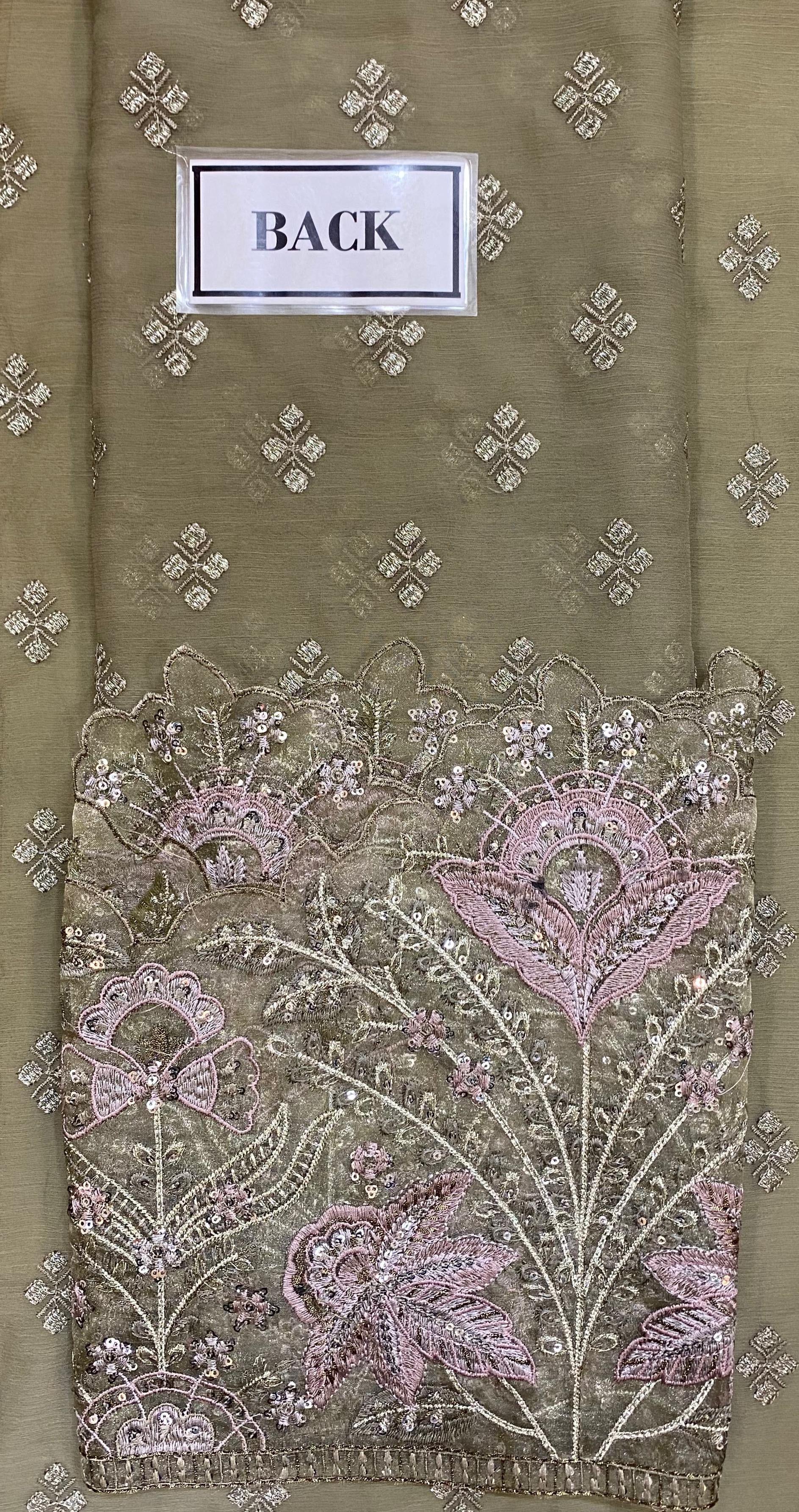 FLOSSIE LUXURY EMBROIDERED CHIFFON - 3 PC UNSTITCHED