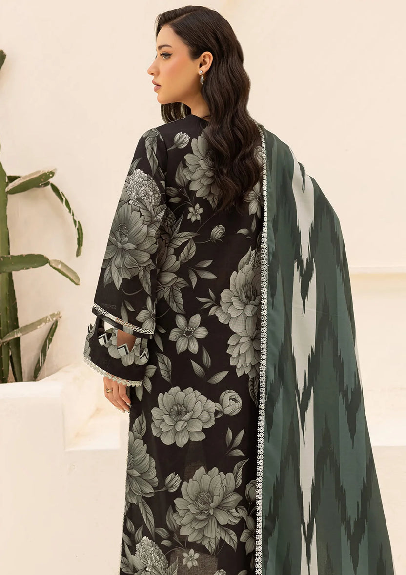 FARASHA DIGITAL PRINTED EMBROIDERED LAWN - 3 PC UNSTITCHED