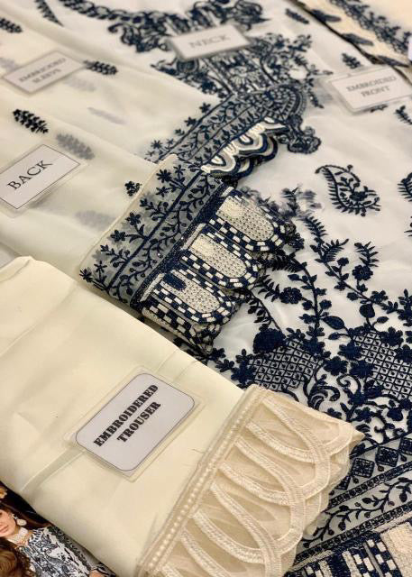 ASIM JOFA EMBROIDERED CHIFFON - 3 PC UNSTITCHED