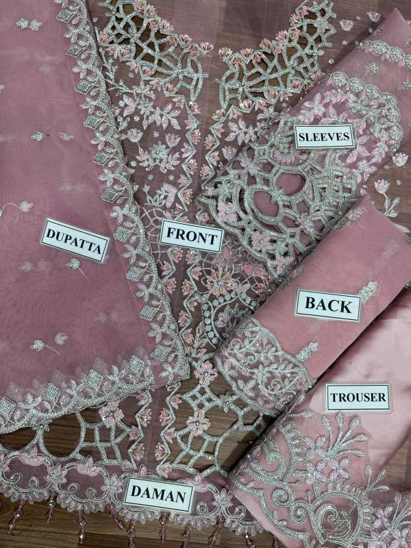 RANG RASIYA NATASHA HAND EMBELLISHED ORGANZA EMBROIDERED - 3 PC UNSTITCHED