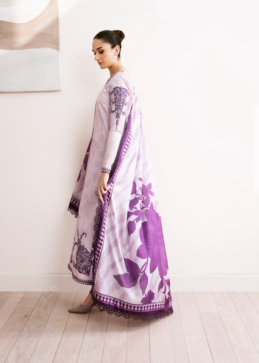 BIN ILYAS DIGITAL PRINTED EMBROIDERED LAWN - 3 PC UNSTITCHED
