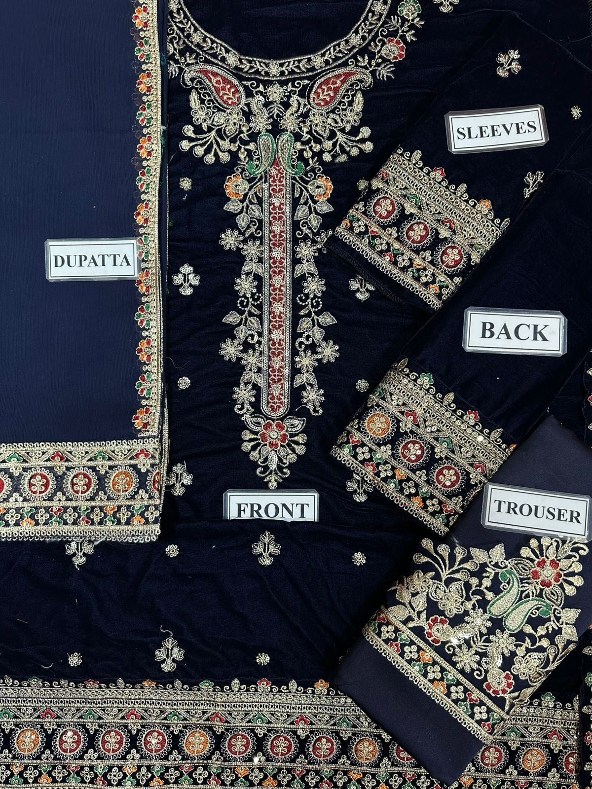 CHARIZMA LUXURY EMBROIDERED VELVET - 3 PC UNSTITCHED