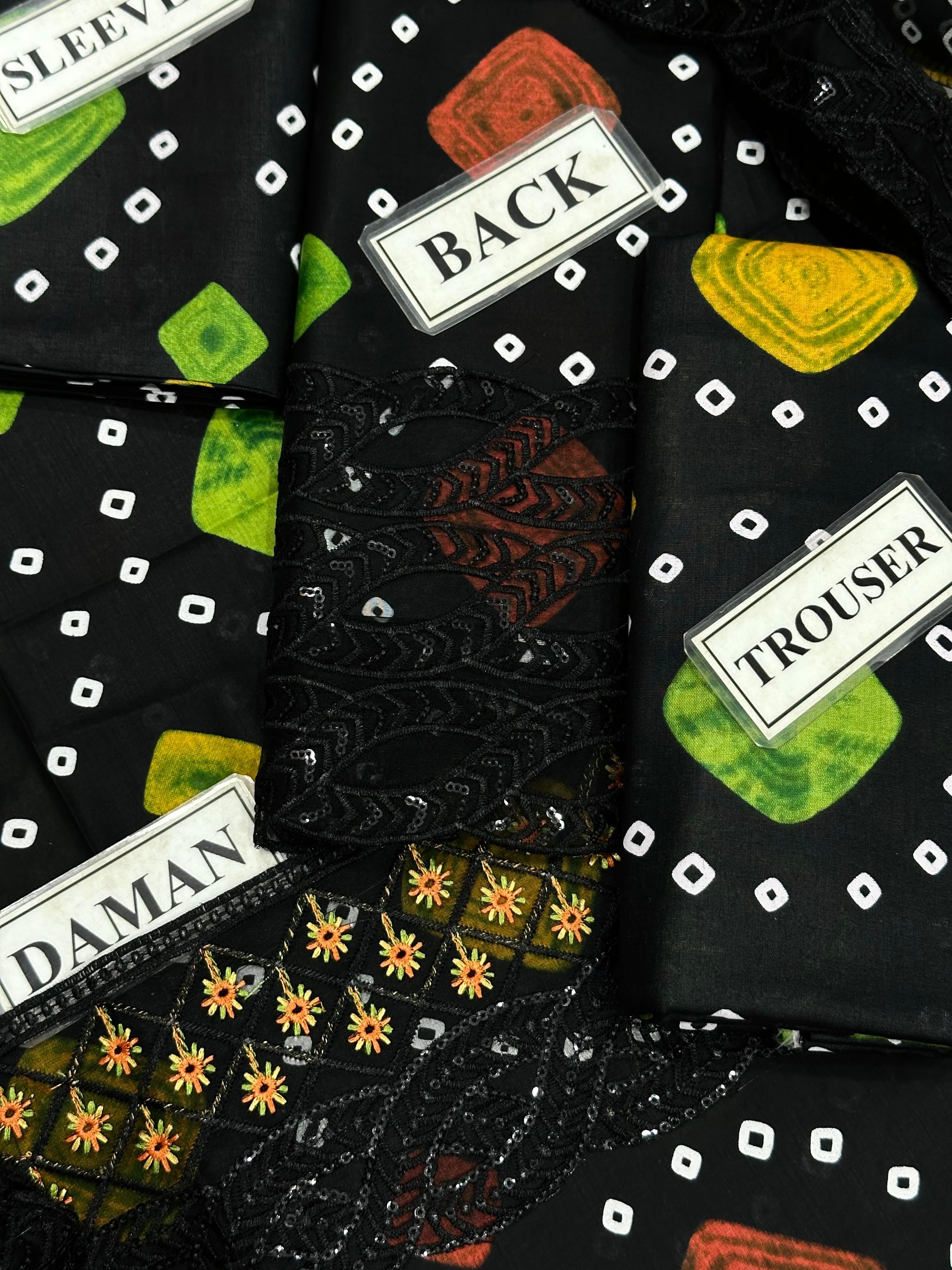 DIGTAL PRINTED EMBROIDERED LAWN - 3 PC UNSTITCHED