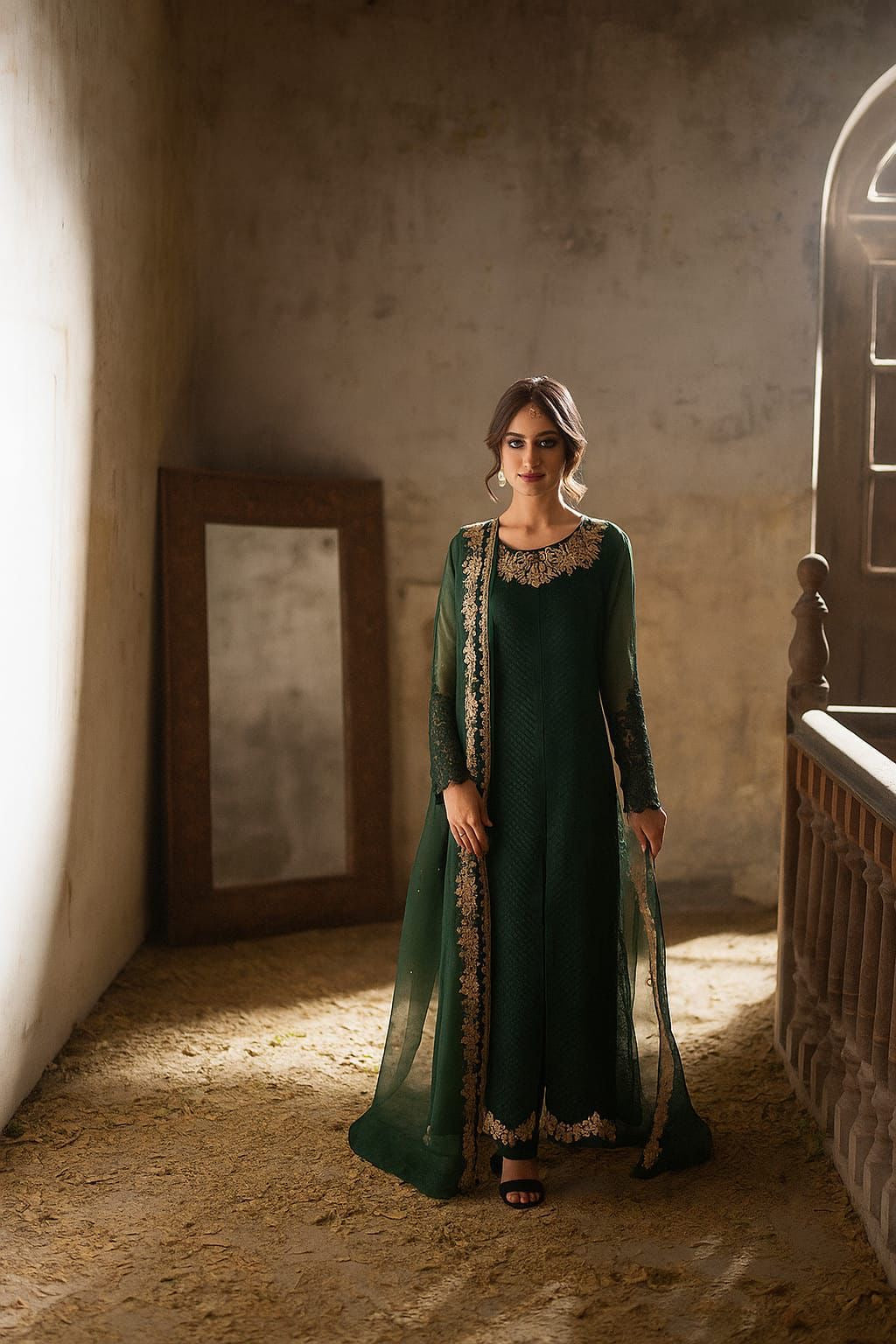 AZURE EMBROIDERED CHIFFON - 3 PC UNSTITCHED