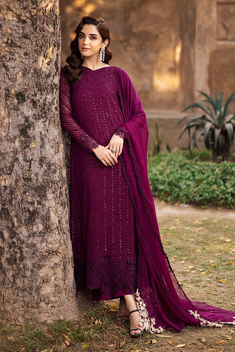 AZURE LUXURY WEDDING EMBROIDERED CHIFFON - 3 PC UNSTITCHED