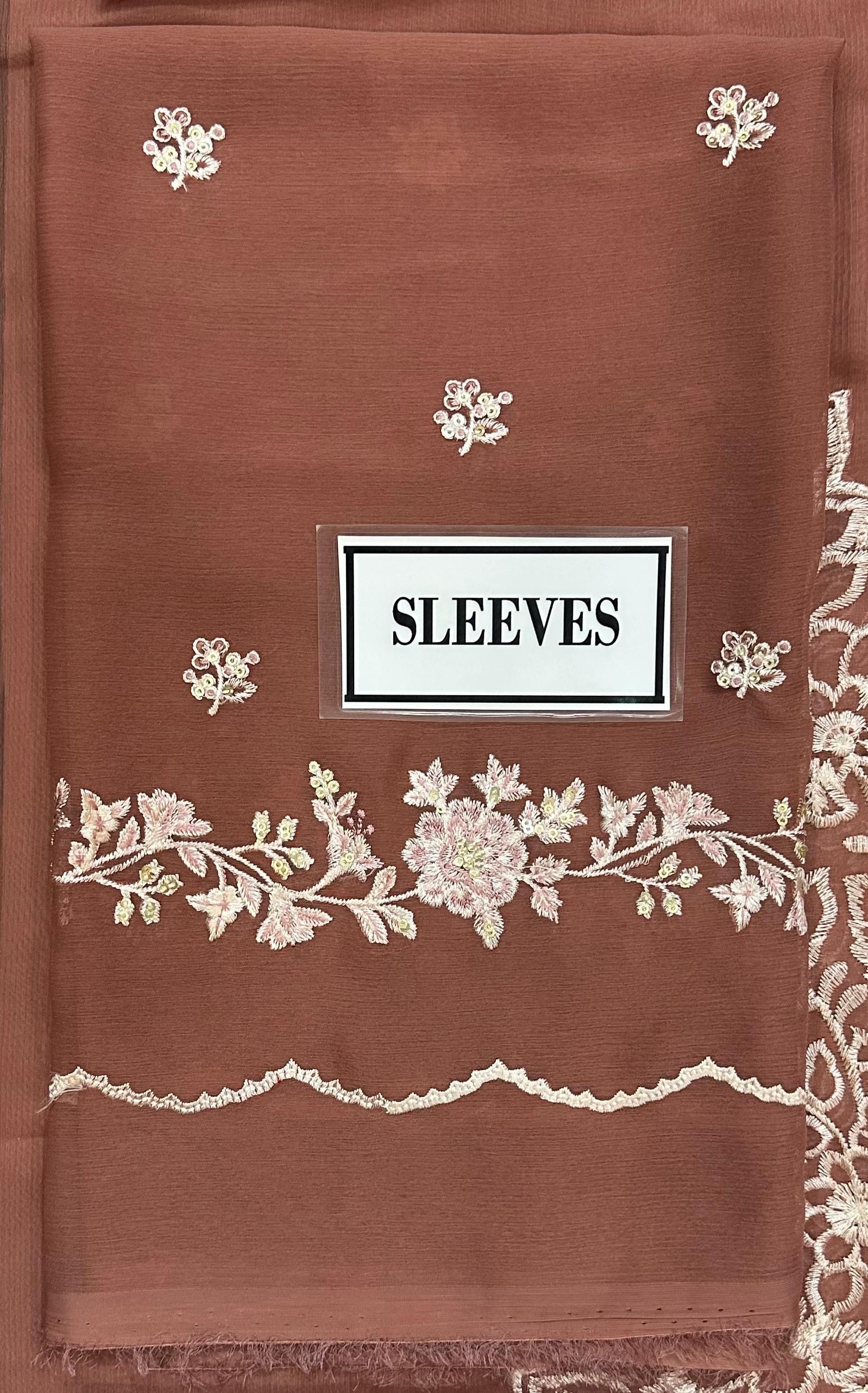 AZURE EMBROIDERED SEMI PURE CHIFFON - 3 PC UNSTITCHED
