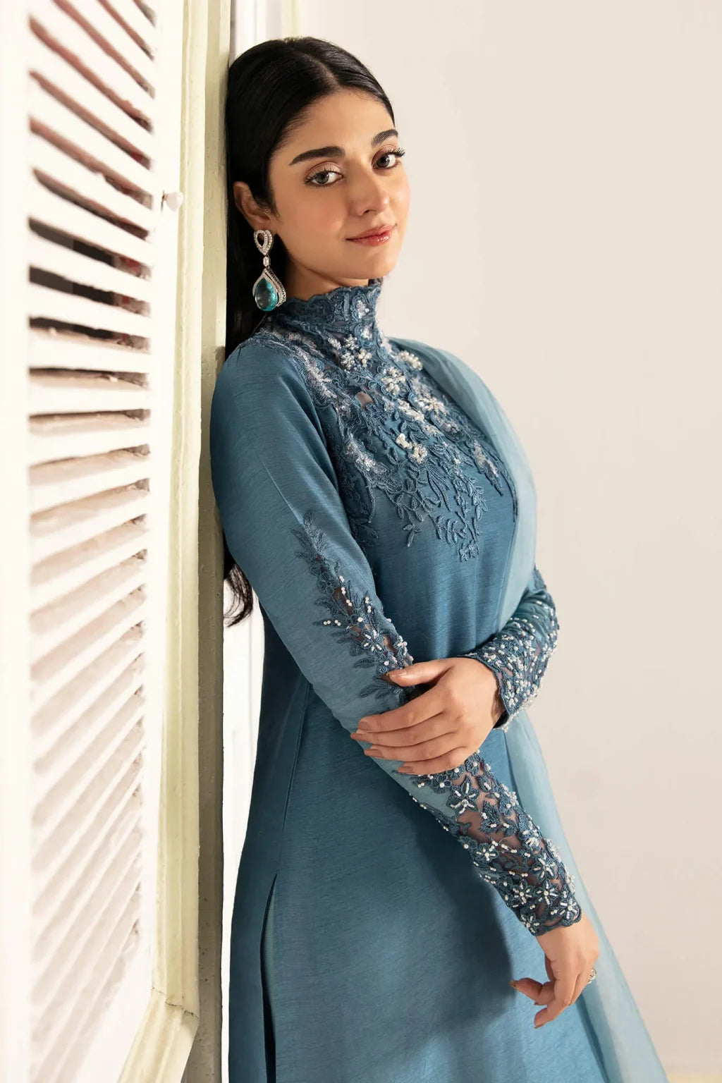 MUSFERAH SAAD LUXURY EMBROIDERED RAW SILK - 3 PC UNSTITCHED