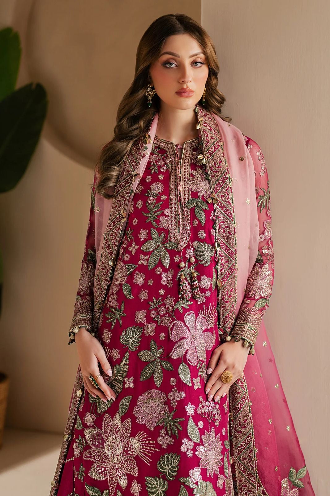 JAZMIN LUXURY WEDDING EMBROIDERED SEMI PURE CHIFFON - 3 PC UNSTITCHED