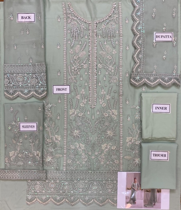 GULAAL LUXURY EMBROIDERED CHIFFON - 3 PC UNSTITCHED