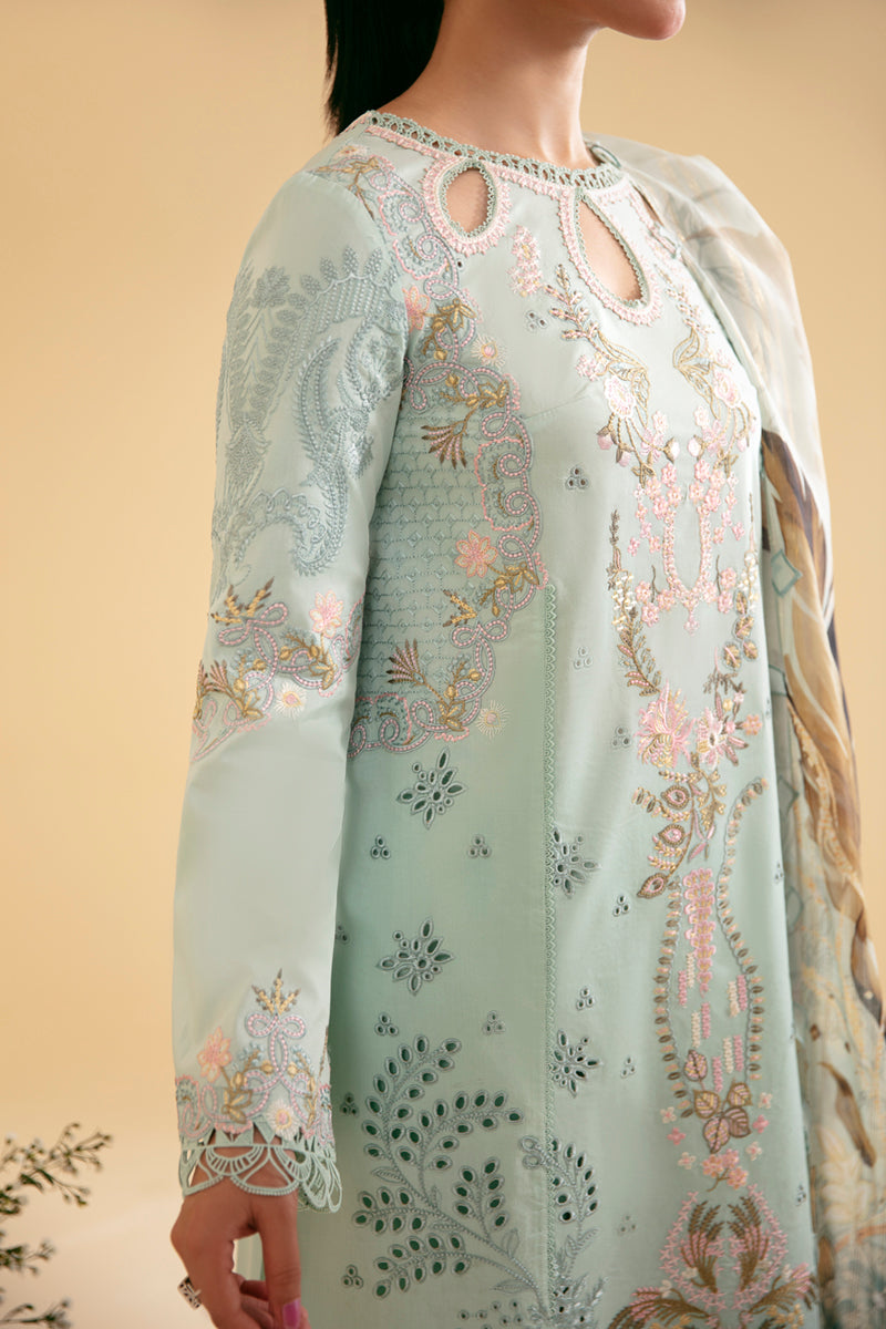 QALAMKAR EMBROIDERED CHIKANKARI LAWN - 3 PC UNSTITCHED