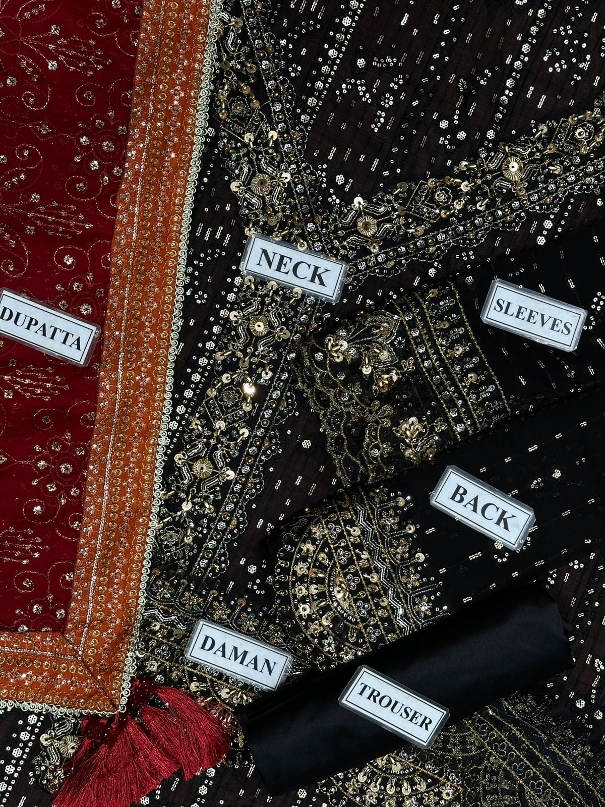 AIK ATELIER LUXURY EMBROIDERED CHIFFON FROK - 3 PC UNSTITCHED