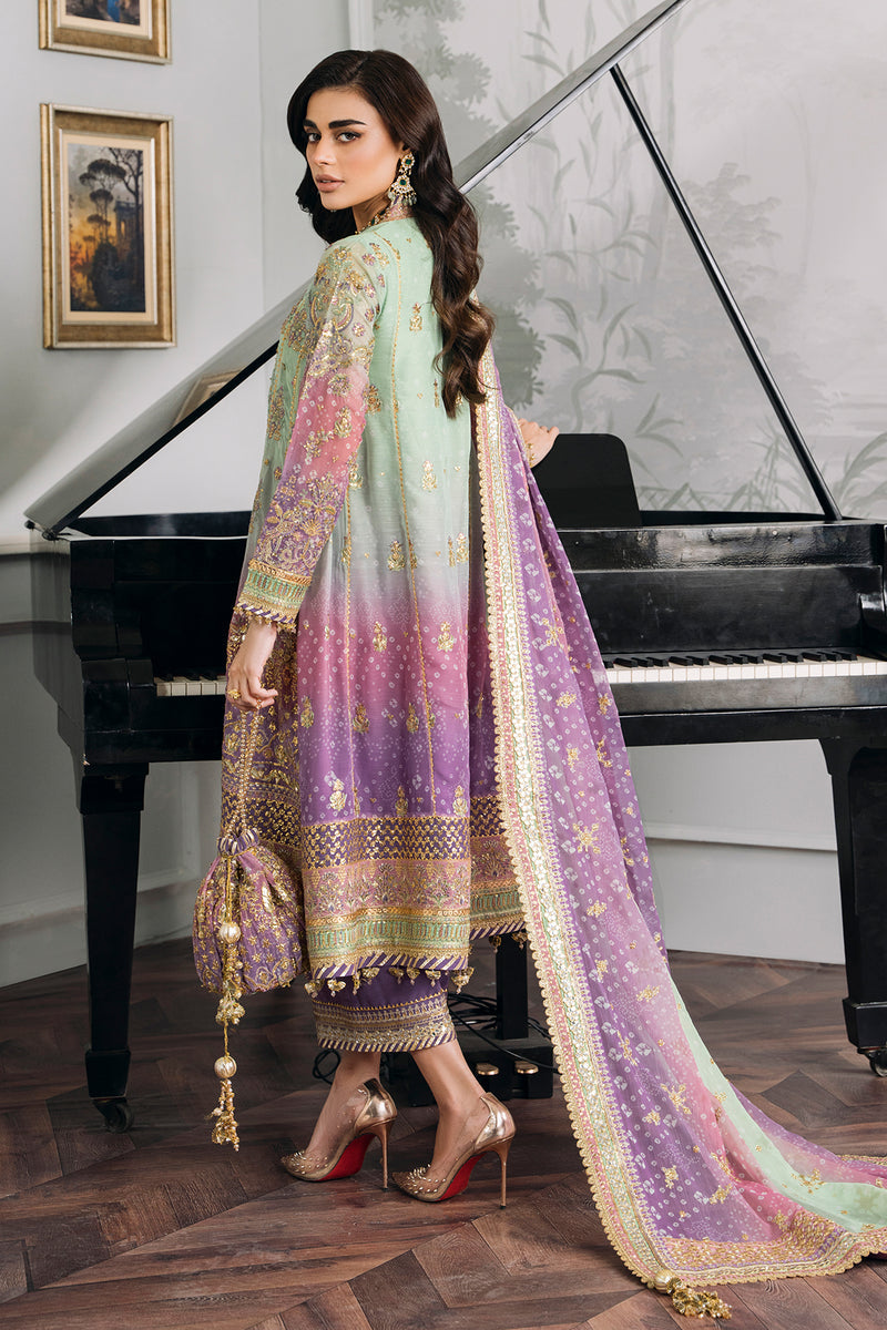 BAROQUE LUXURY EMBROIDERED HANDWORK CHIFFON - 3 PC UNSTITCHED