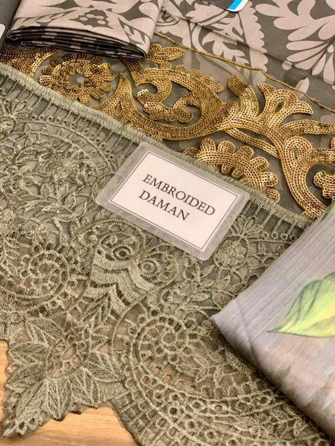 MARIA B FORMALS PRINTED EMBROIDERED LAWN - 3 PC UNSTITCHED