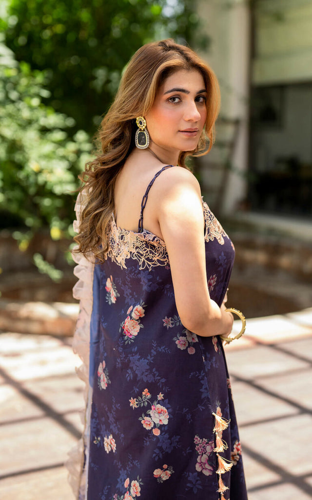 ASIFA NABEEL DIGITAL PRINTED EMBROIDERED SILK - 3 PC UNSTITCHED