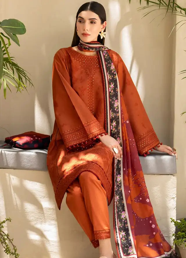 JAZMIN LUXURY EMBROIDERED CHIFFON - 3 PC UNSTITCHED