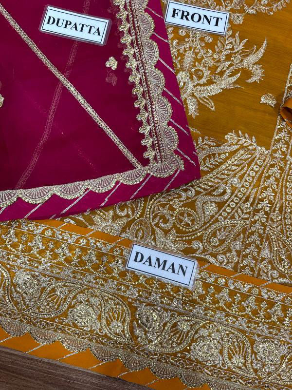 ASIM JOFA LUXURY EMBROIDERED CHIFFON - 3 PC UNSTITCHED