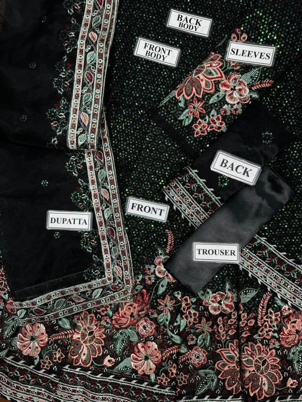 JAZMIN LUXURY EMBROIDERED ORGANZA MAXI - 3 PC UNSTITCHED