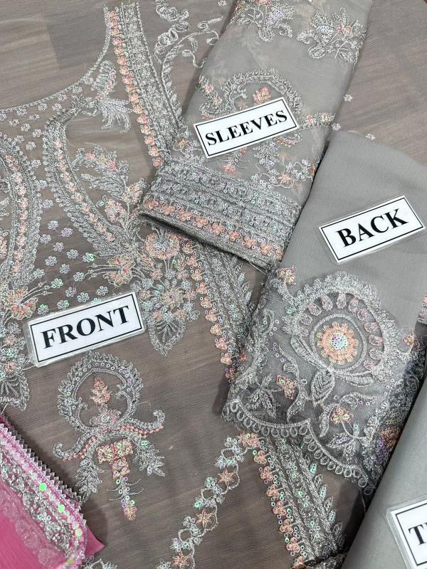 MARYUM & MARIA LUXURY EMBROIDERED CHIFFON - 3 PC UNSTITCHED