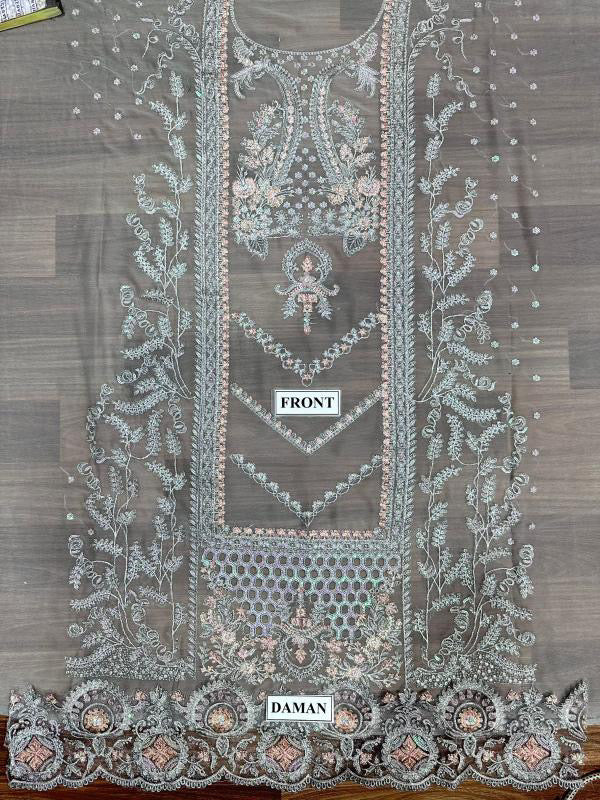 MARYUM & MARIA LUXURY EMBROIDERED CHIFFON - 3 PC UNSTITCHED