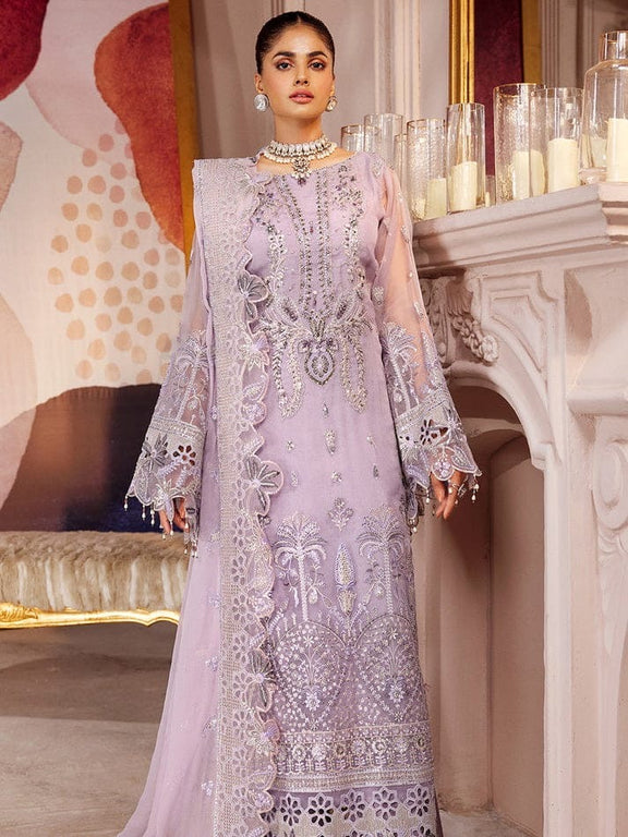 Emaan Adeel Embroidered Organza Suit Unstitched 3 Piece EA25CC Cornet - Luxury Collection
