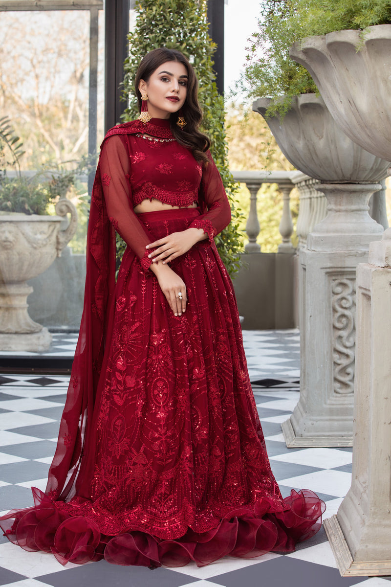 ALIZEH LUXURY EMBROIDERED CHIFFON FROK - 3 PC UNSTITCHED