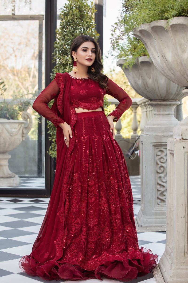 ALIZEH LUXURY EMBROIDERED CHIFFON FROK - 3 PC UNSTITCHED