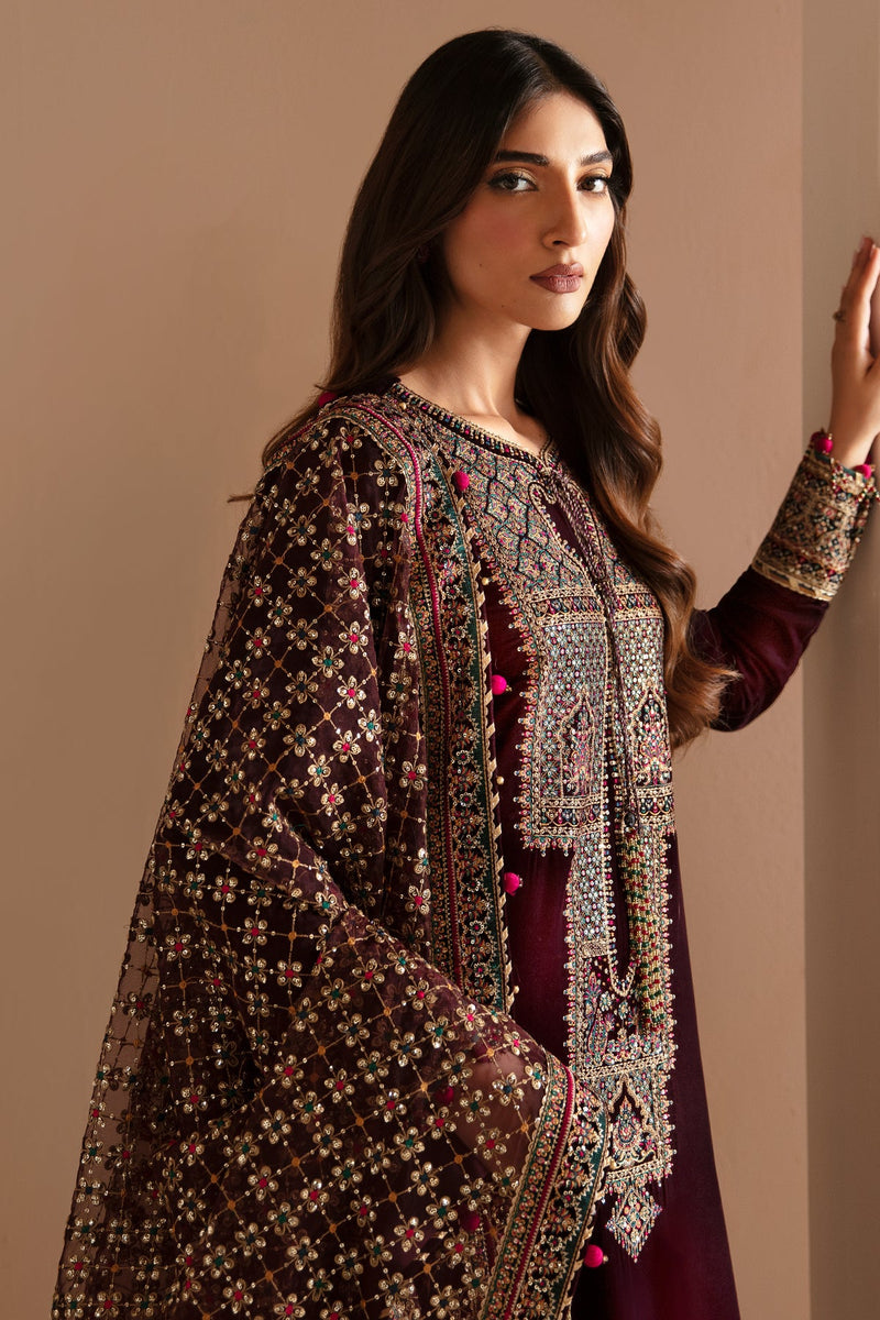 JAZMIN LUXURY EMBROIDERED VELVET - 3 PC UNSTITCHED
