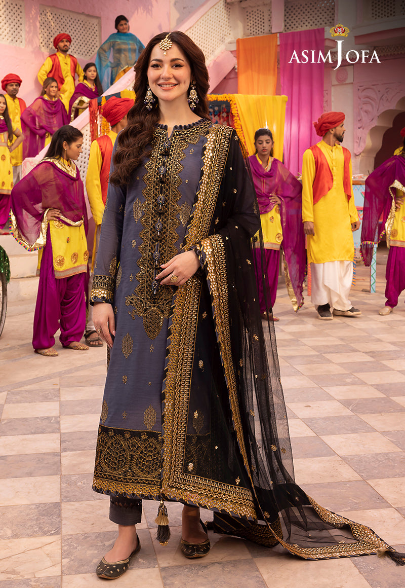 ASIM JOFA EMBROIDERED CHIFFON - 3 PC UNSTITCHED