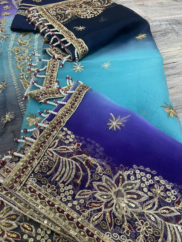 ALIZEH LUXURY EMBROIDERED ORGANZA - 3 PC UNSTITCHED