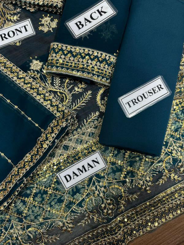 ASIM JOFA EMBROIDERED CHIFFON - 3 PC UNSTITCHED