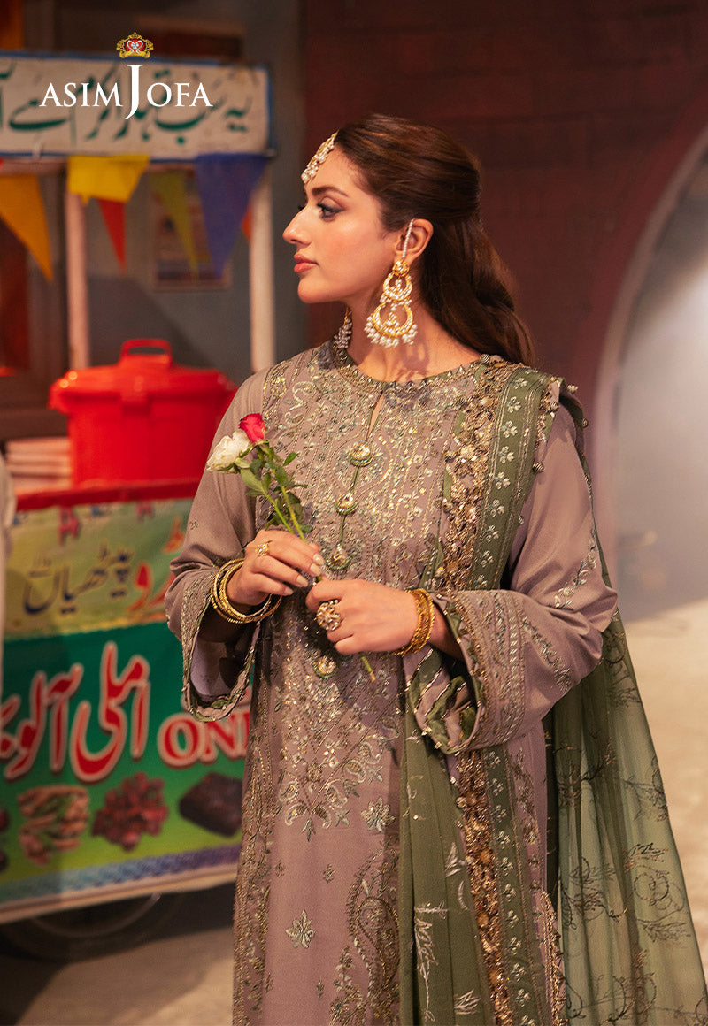 ASIM JOFA LUXURY EMBROIDERED CHIFFON - 3 PC UNSTITCHED