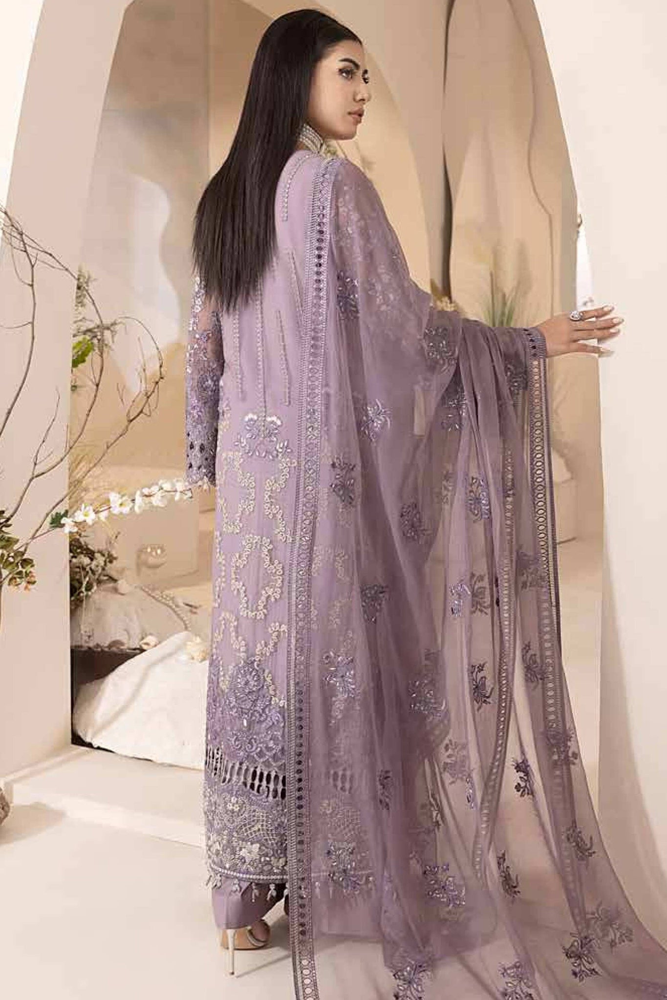 LAVISH LUXURY WEDDING EMBROIDERED CHIFFON - 3 PC UNSTITCHED