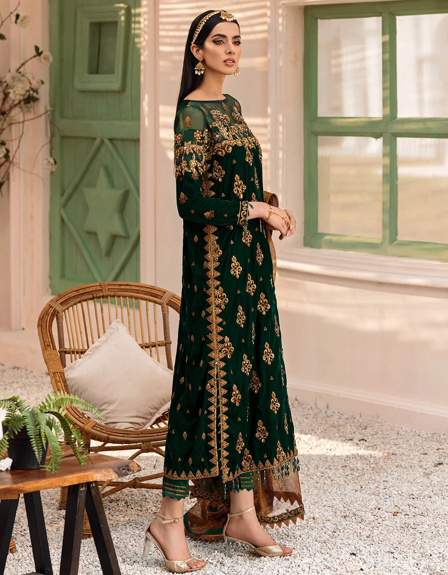 EMAAN ADEEL MAKHMAL 9000 MICRO VELVET EMBROIDERED - 3 PC UNSTITCHED