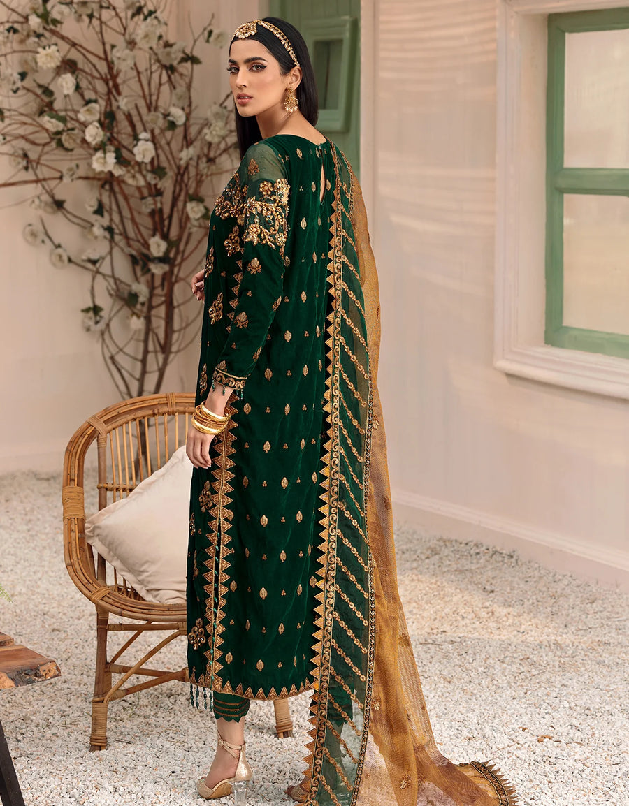 EMAAN ADEEL MAKHMAL 9000 MICRO VELVET EMBROIDERED - 3 PC UNSTITCHED