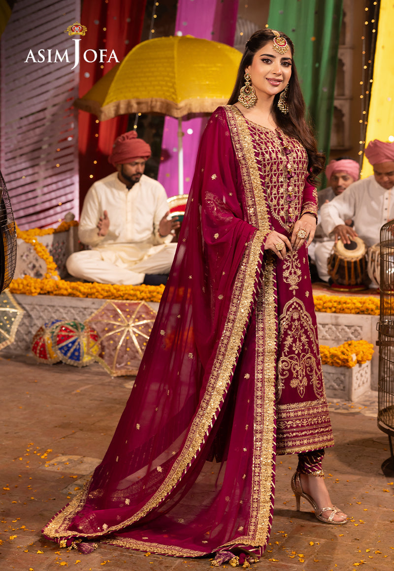 ASIM JOFA EMBROIDERED CHIFFON - 3 PC UNSTITCHED