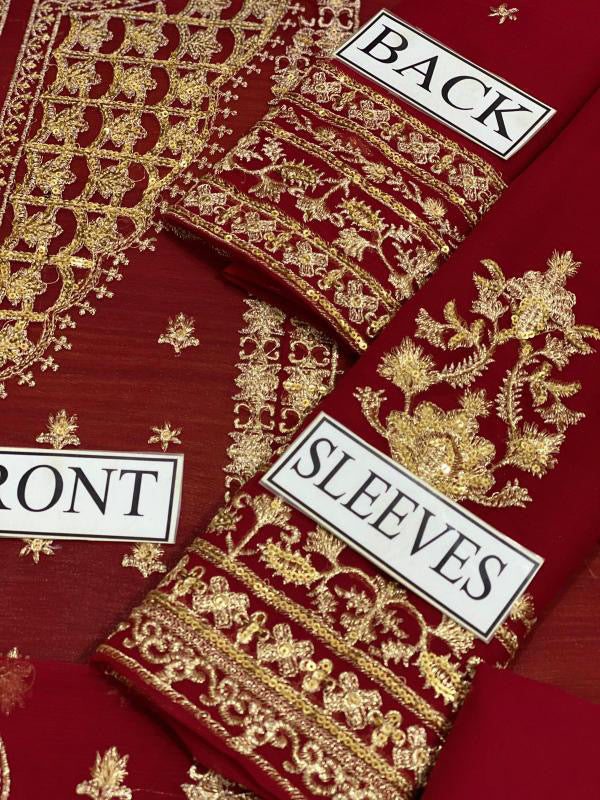 ASIM JOFA EMBROIDERED CHIFFON - 3 PC UNSTITCHED