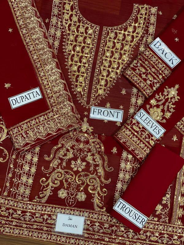 ASIM JOFA EMBROIDERED CHIFFON - 3 PC UNSTITCHED