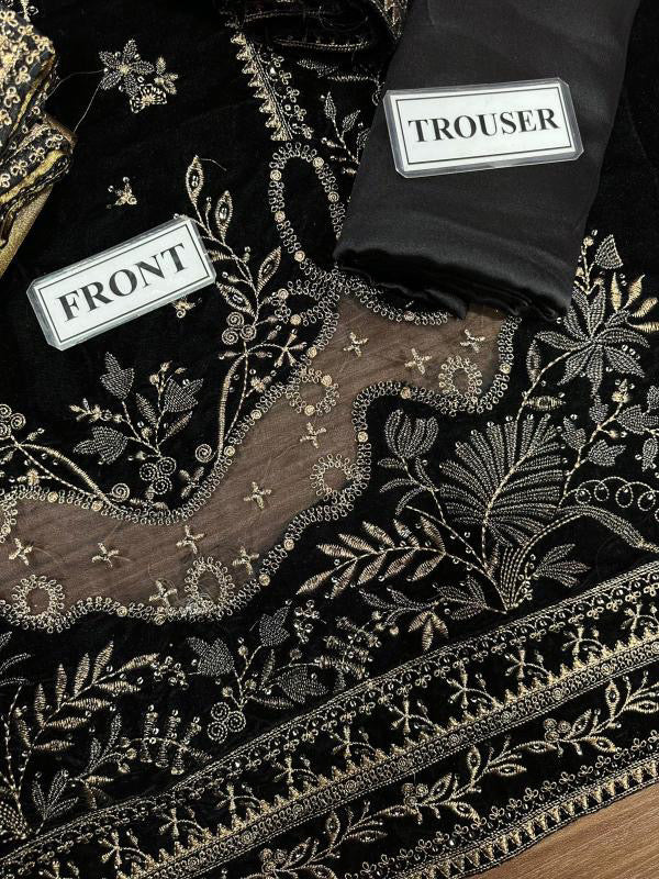 VELVET LUXURY EMBROIDERED - 3 PC UNSTITCHED